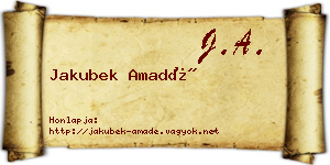 Jakubek Amadé névjegykártya